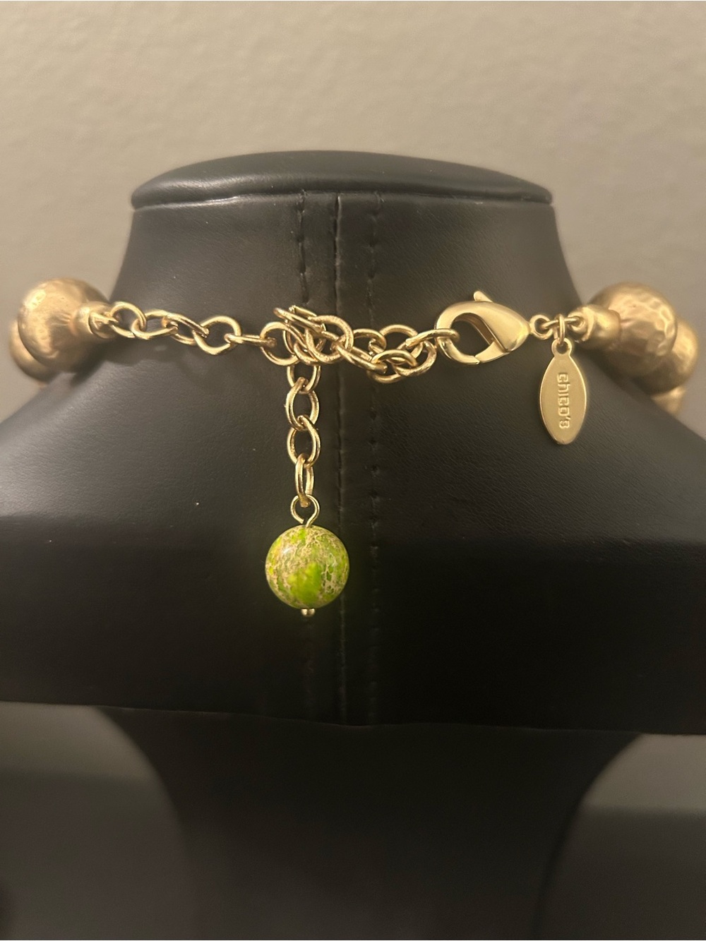 Chico's Multicolor Stone & Gold-Bead Statement Necklace - Picture 2 of 2